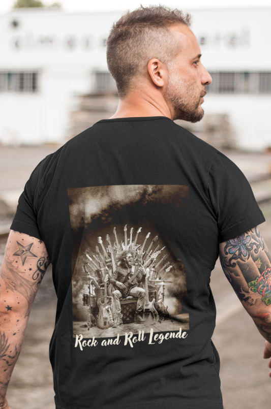 Rock and Roll_Thron_Backprint_Basic Shirt Unisex