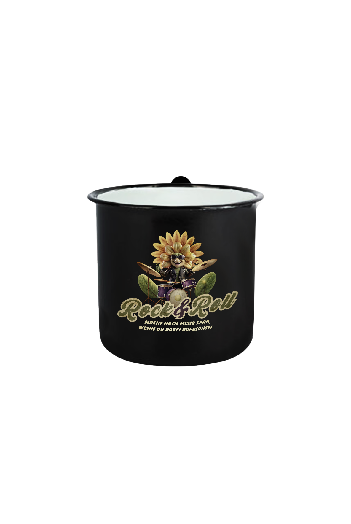 Rock and Roll_Blume_Emaille Tasse Klein