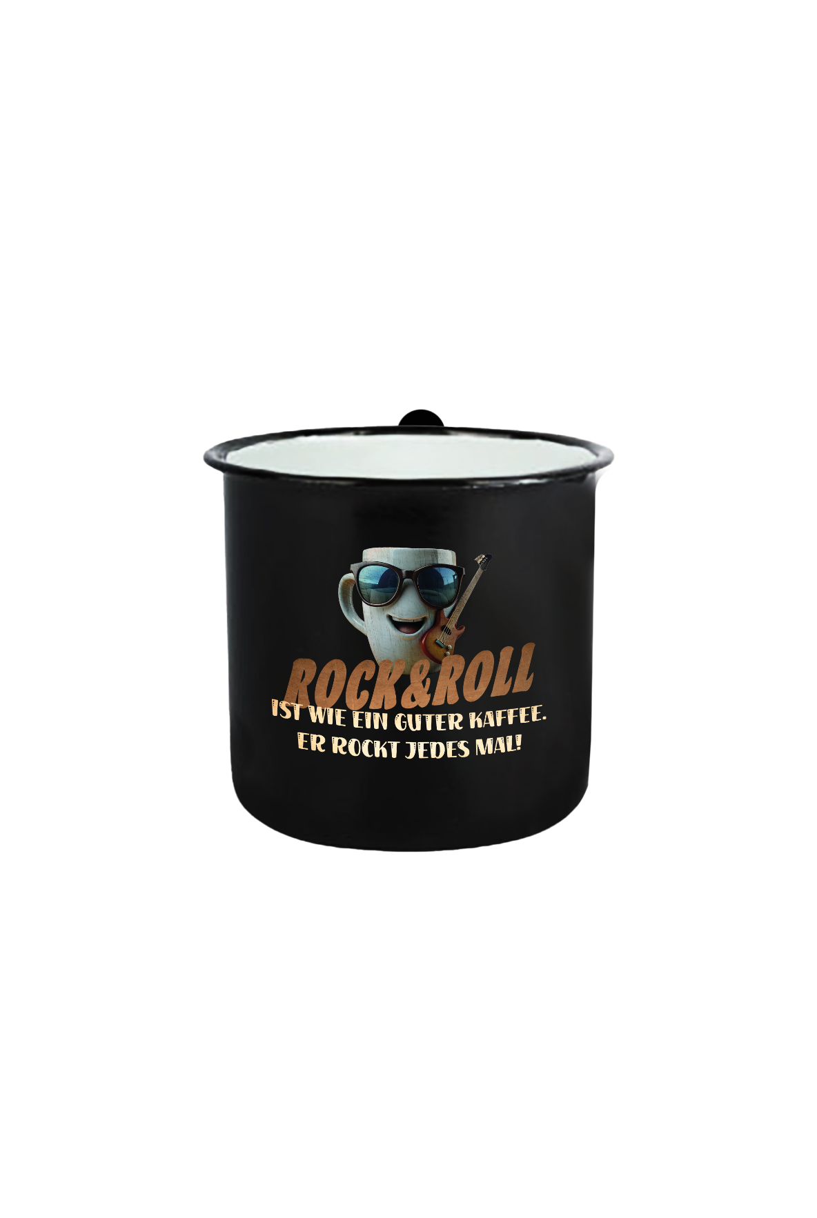 Rock and Roll_Kaffee_Emaille Tasse Klein
