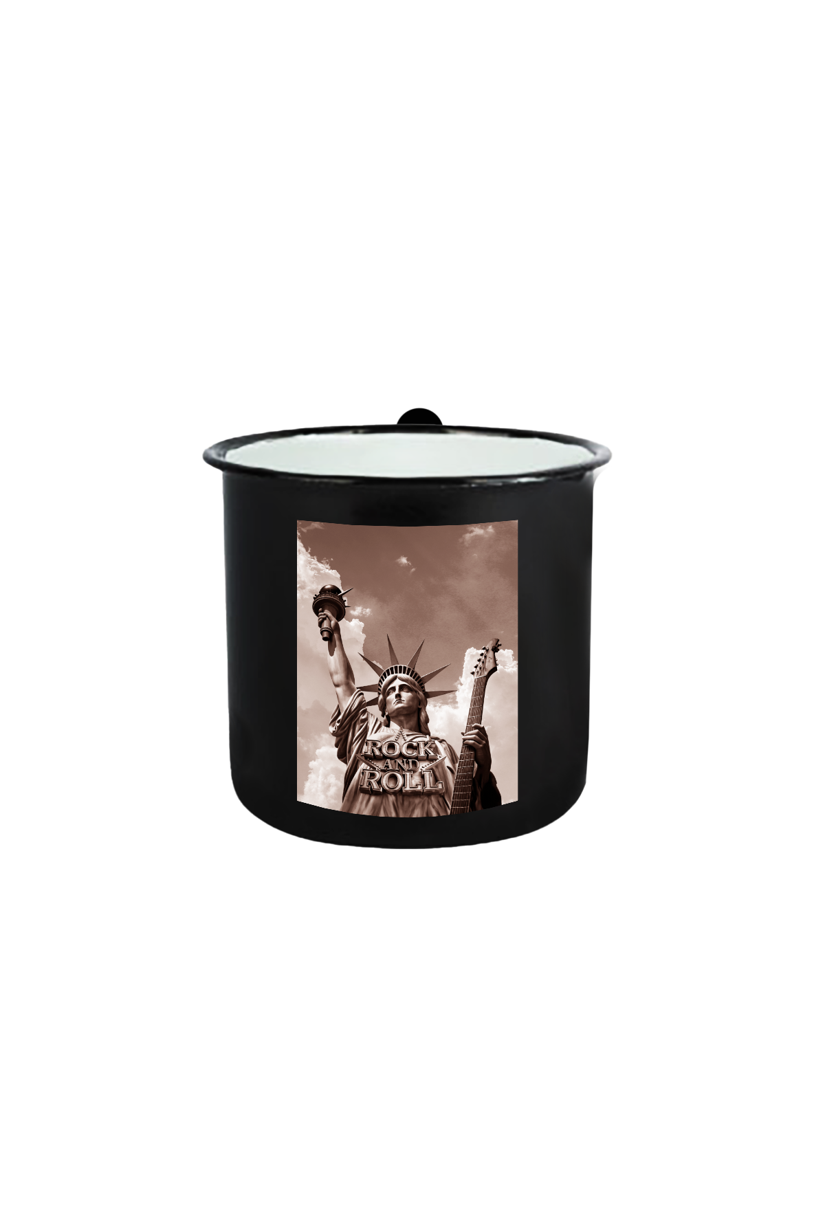 Rock and Roll_Freiheitsstatue_Emaille Tasse