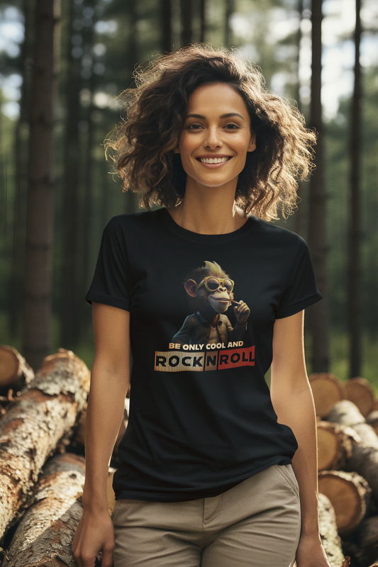 Rock and Roll_Affe_Woman_Premium Organic Shirt Women