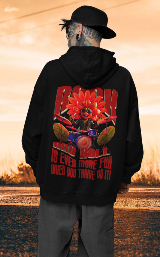 Rock&Roll is even more fun Backprint_Classic Hoodie - Mit Taschendruck