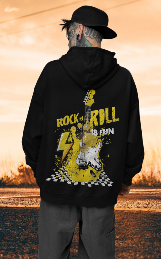 Rock&Roll E-Guitar Backprint_Classic Hoodie - Mit Taschendruck