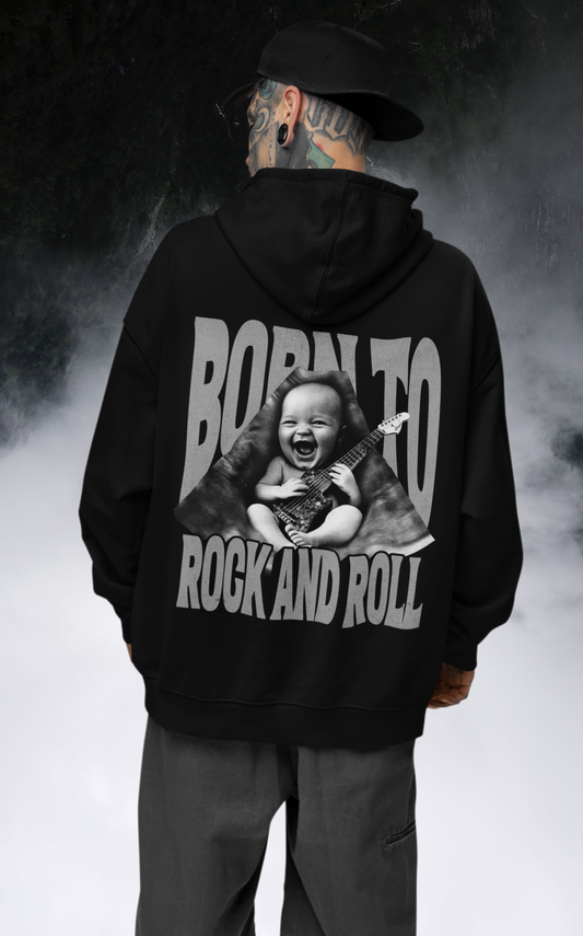 Born to Rock and Roll Classic Hoodie Backprint