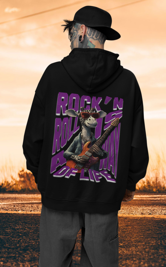 Rock&Roll is a way of life Backprint_Classic Hoodie - Mit Taschendruck