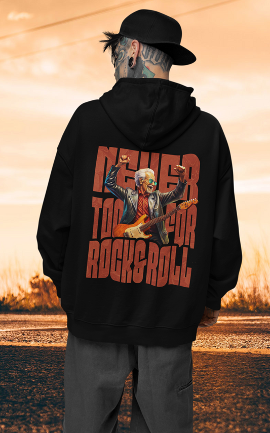 Never too old for Rock&Roll Backprint_Classic Hoodie - Mit Taschendruck