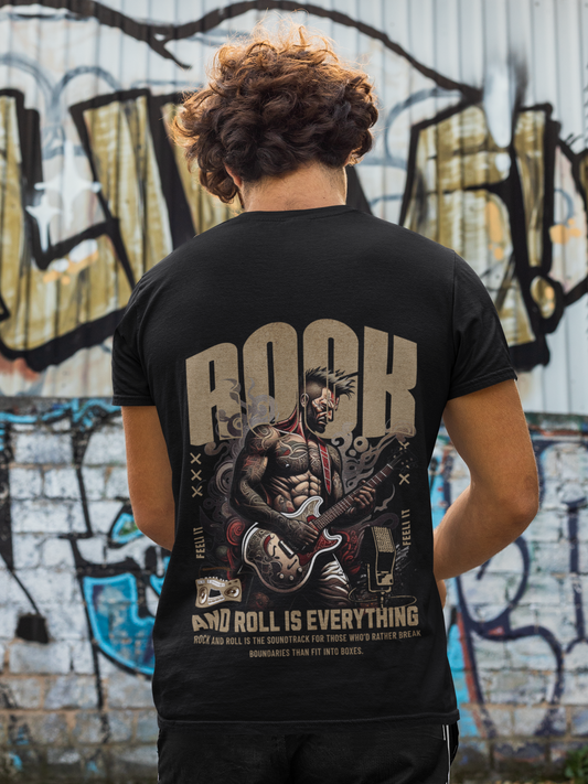 Rock and Roll is everything Backprint Basic Shirt Unisex