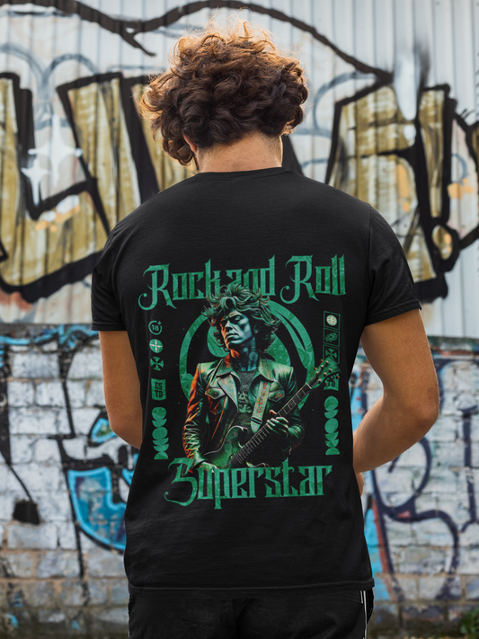 Rock and Roll Superstar Backprint_Basic Shirt Unisex