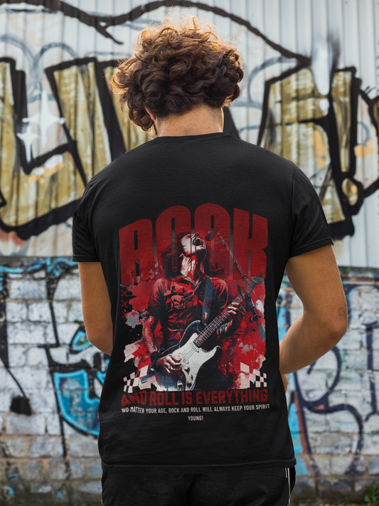 Rock and Roll Backprint_Basic Shirt Unisex