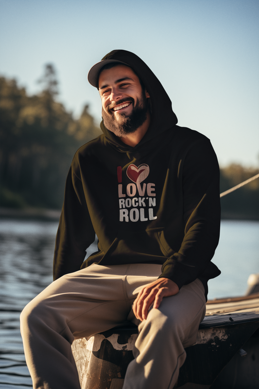 Rock and Roll_Love_Classic Hoodie - Mit Taschendruck