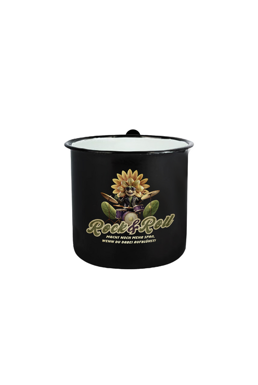 Rock and Roll_Blume_Emaille Tasse Klein