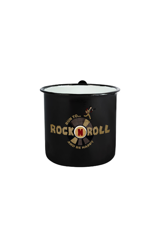 Rock and Roll_Schallplatte_Emaille Tasse Klein