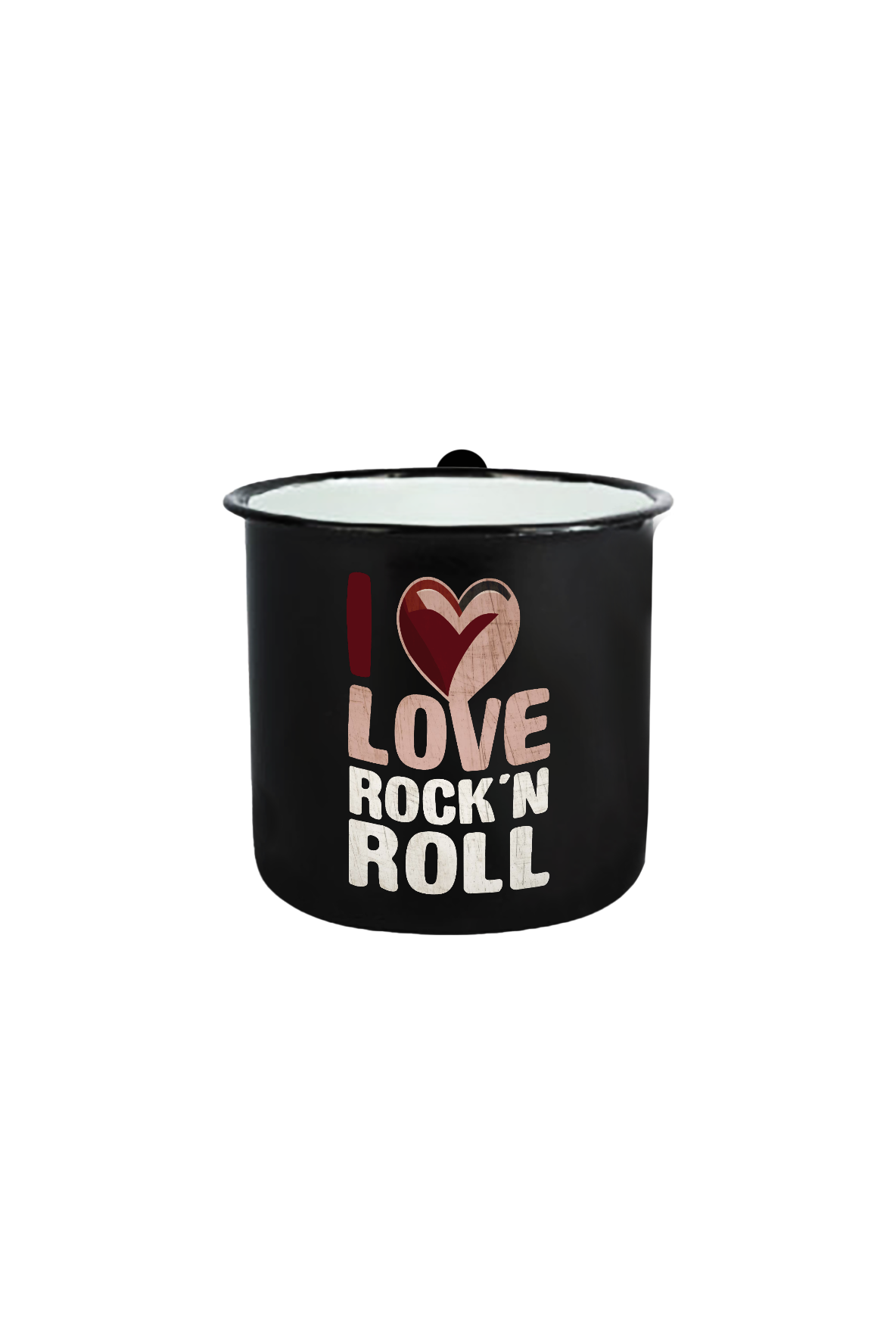 Rock and Roll_Love_Emaille Tasse Klein