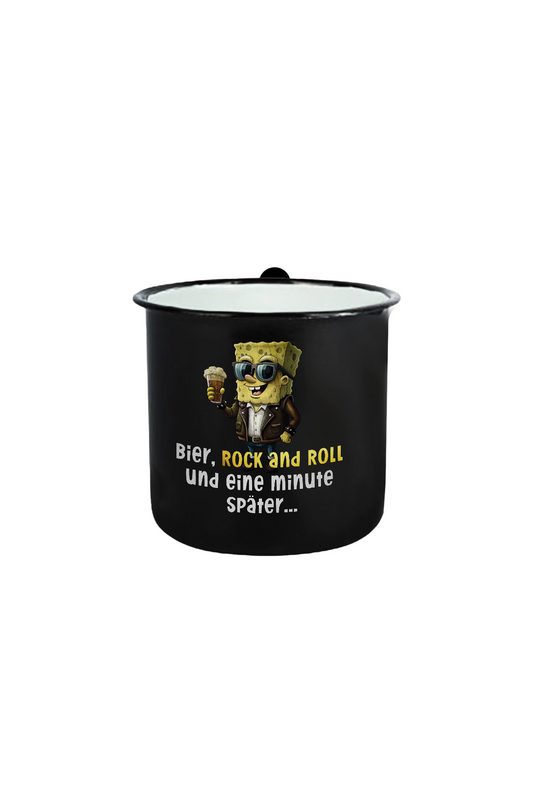 Rock and Roll_Bier_Emaille Tasse Klein