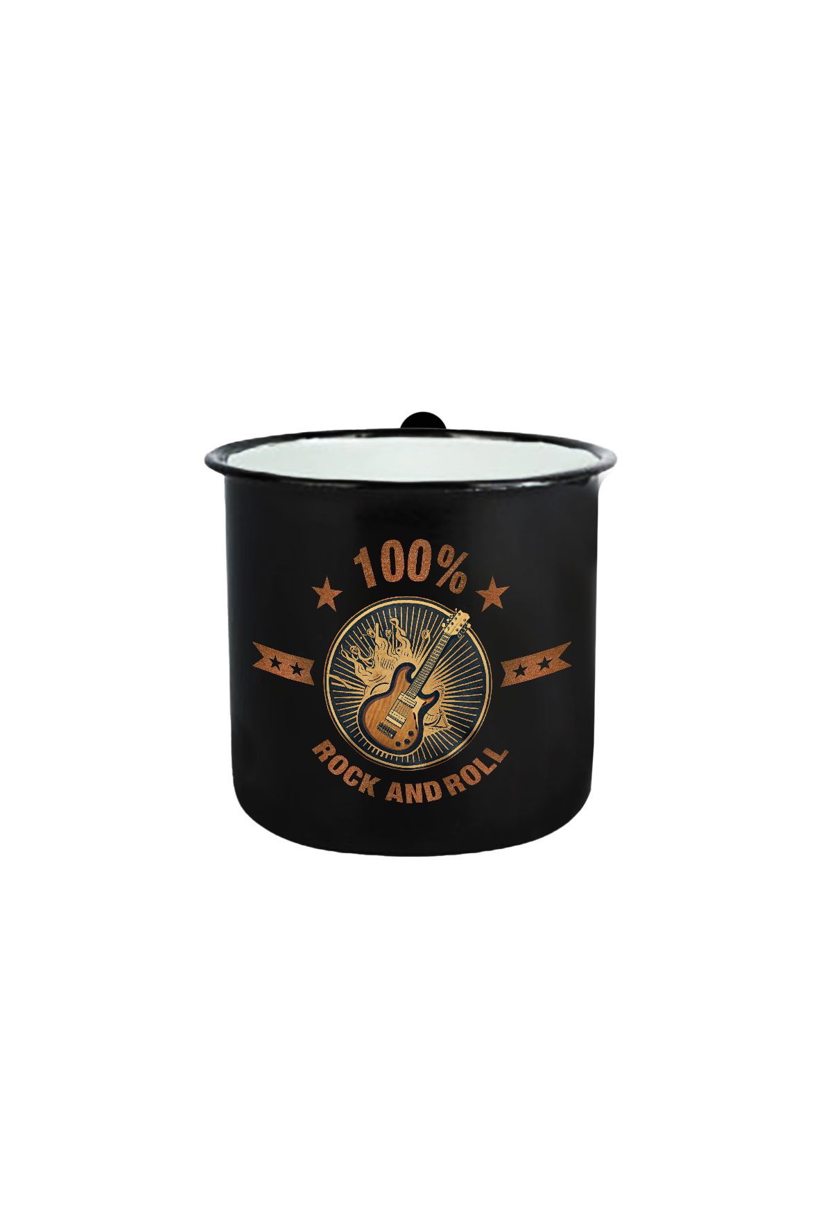 100% Rock & Roll_Emaille Tasse