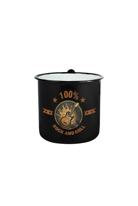100% Rock & Roll_Emaille Tasse