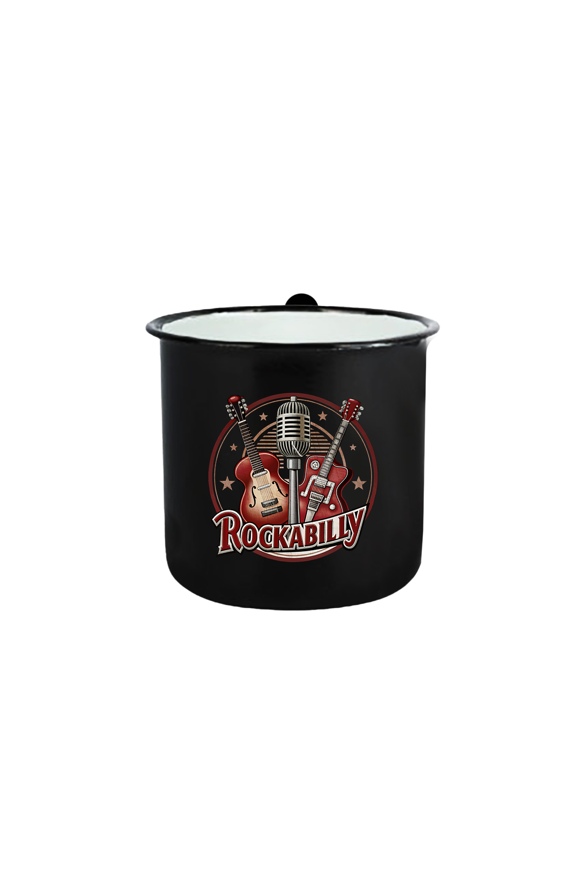 Rockabilly_Emaille Tasse