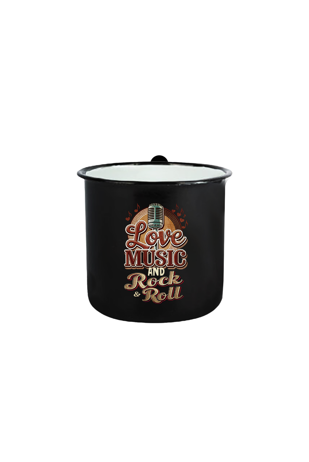 Love Music and Rock and Roll_Emaille Tasse