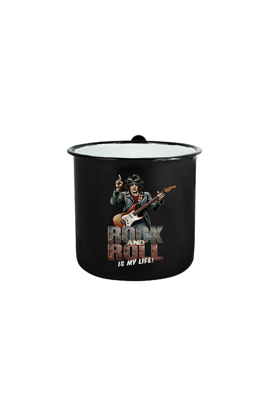 Rock and Roll is my Life_Emaille Tasse