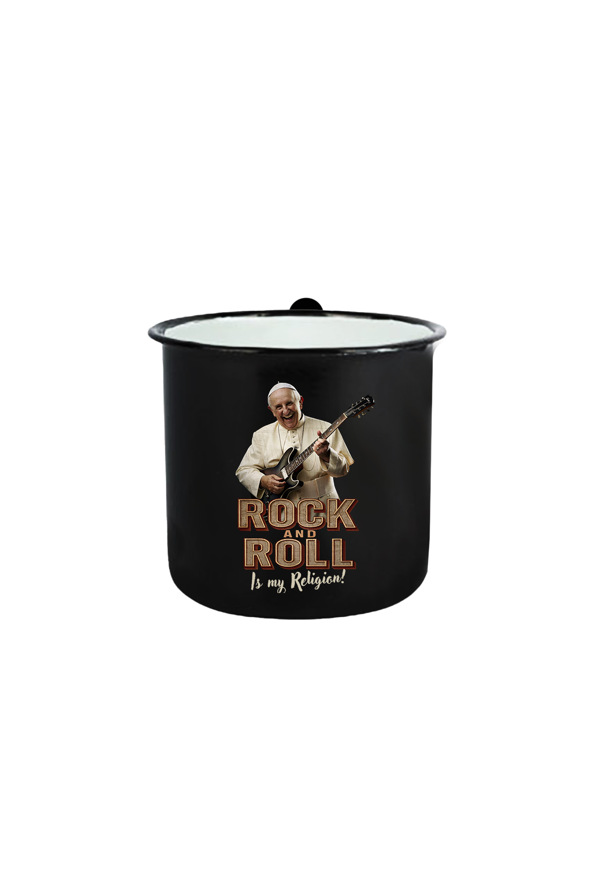 Rock and Roll is my Religion_Emaille Tasse