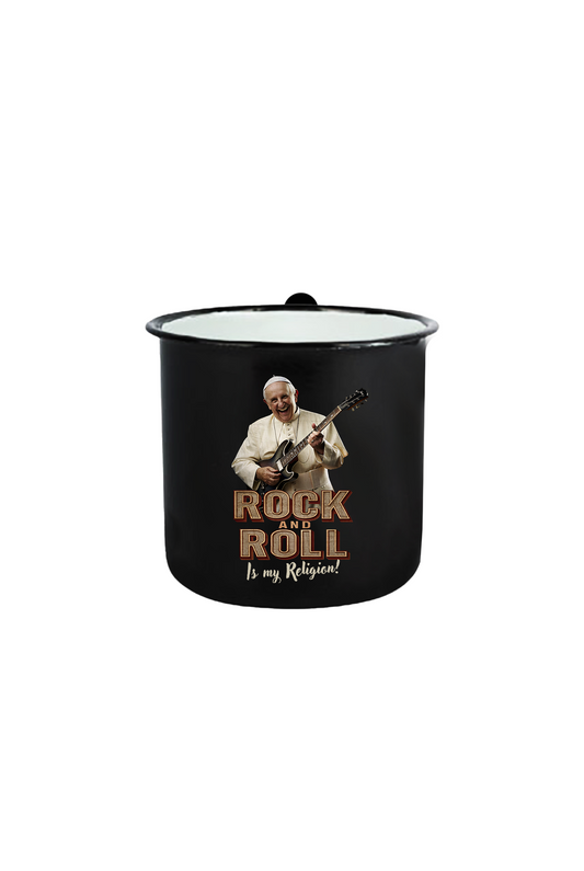 Rock and Roll is my Religion_Emaille Tasse