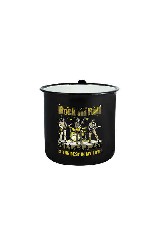 Rock&Roll is the best in my life_Emaille Tasse