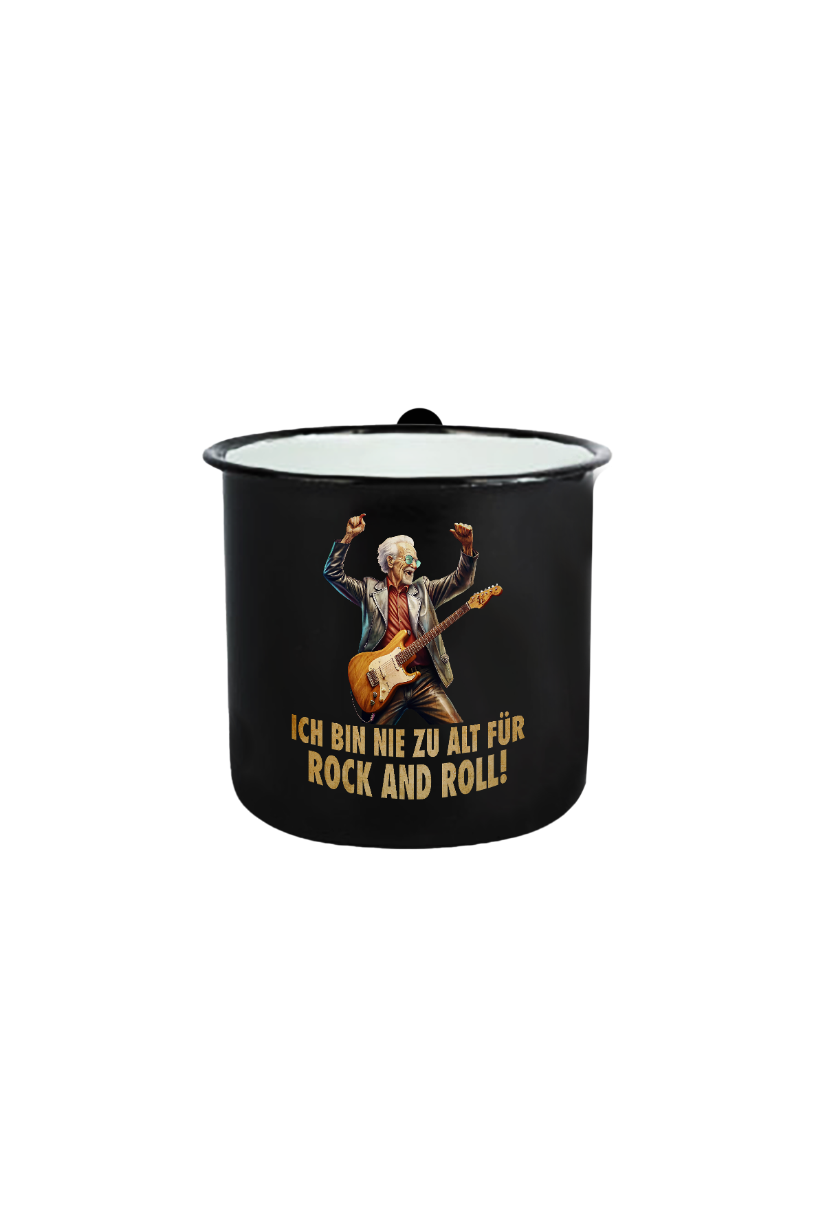 Ich bin nie zu alt für Rock and Roll_Emaille Tasse