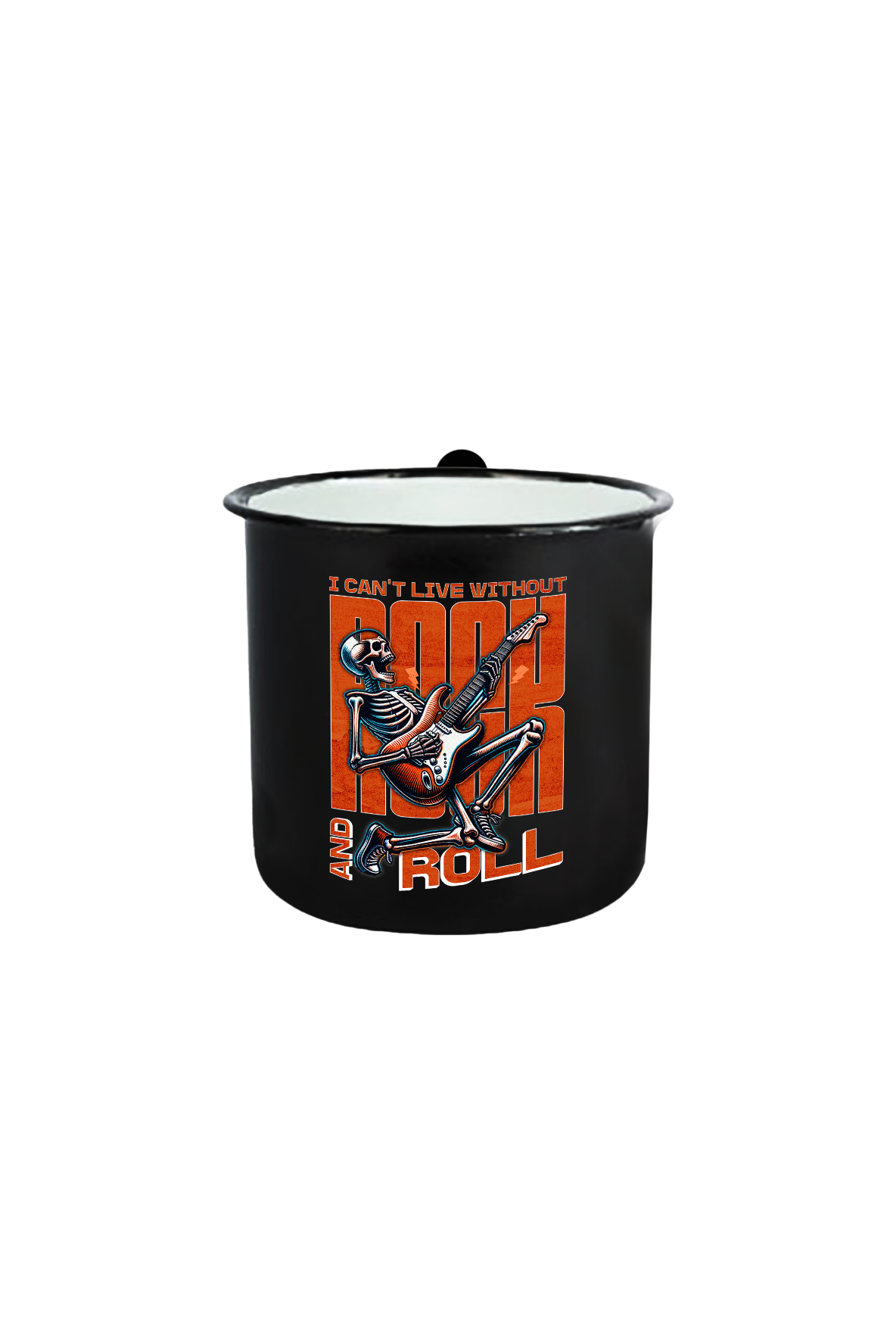 I can´t live without Rock and Roll_Emaille Tasse