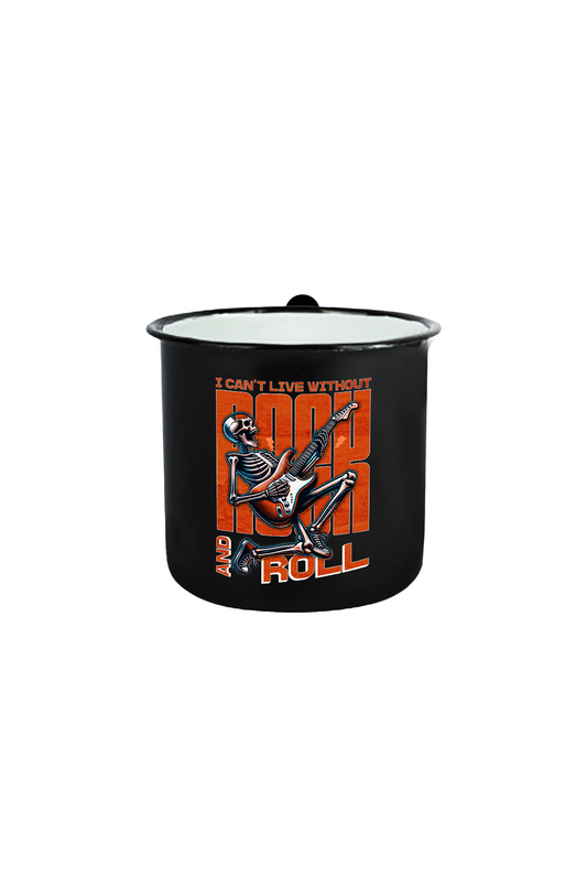 I can´t live without Rock and Roll_Emaille Tasse
