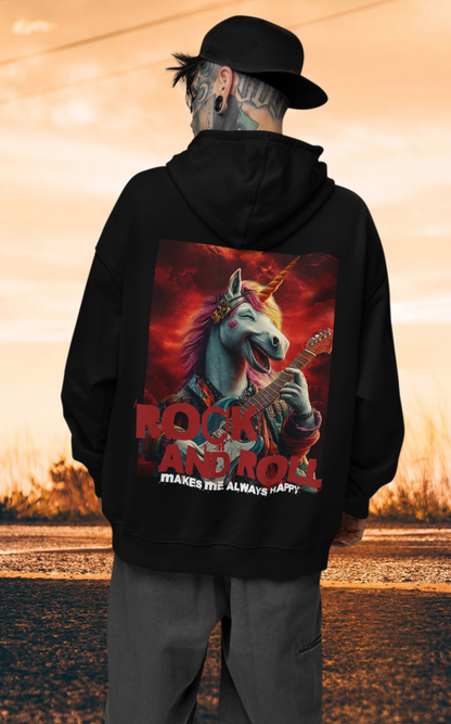 Happy Unicorn Backprint_Classic Hoodie - Mit Taschendruck