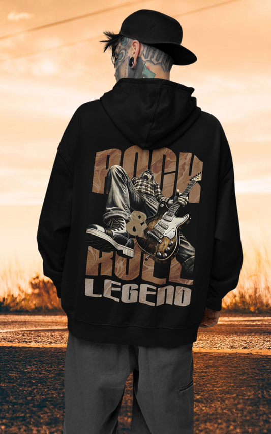 Rock&Roll Legend Backprint_Classic Hoodie - Mit Taschendruck