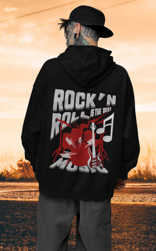 Rock&Roll is the best Backprint_Classic Hoodie - Mit Taschendruck
