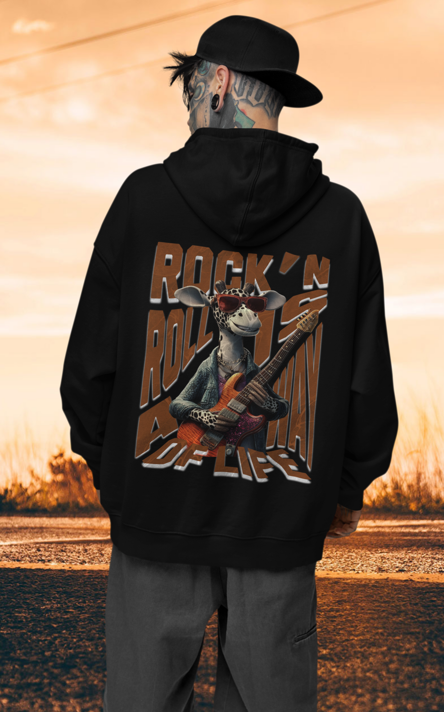 Rock and Roll is a way of life Backprint_Classic Hoodie - Mit Taschendruck