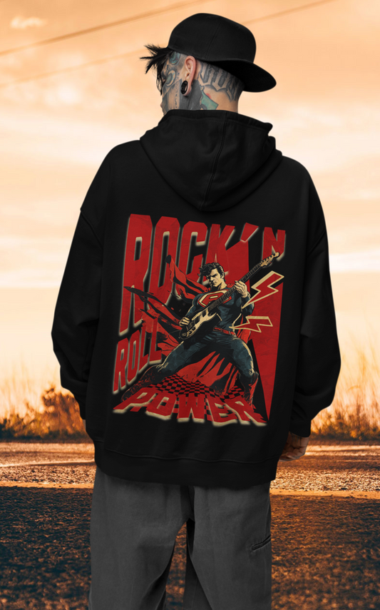 Rock&Roll Power Backprint_Classic Hoodie - Mit Taschendruck