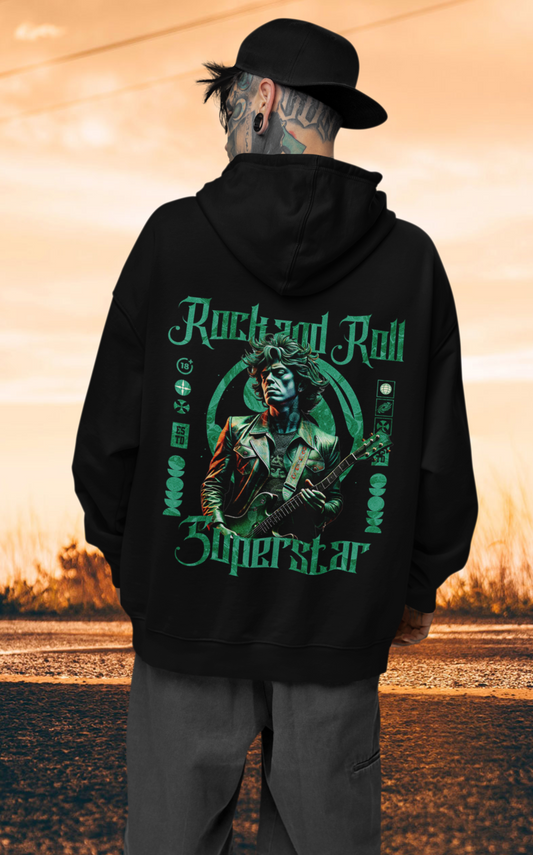 Rock and Roll Superstar Backprint_Classic Hoodie - Mit Taschendruck