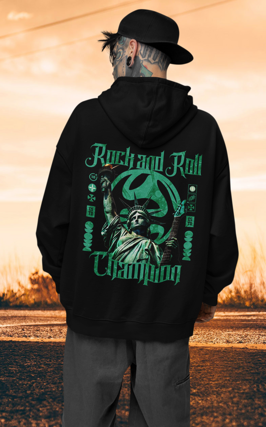 Rock&Roll Champion Backprint_Classic Hoodie - Mit Taschendruck