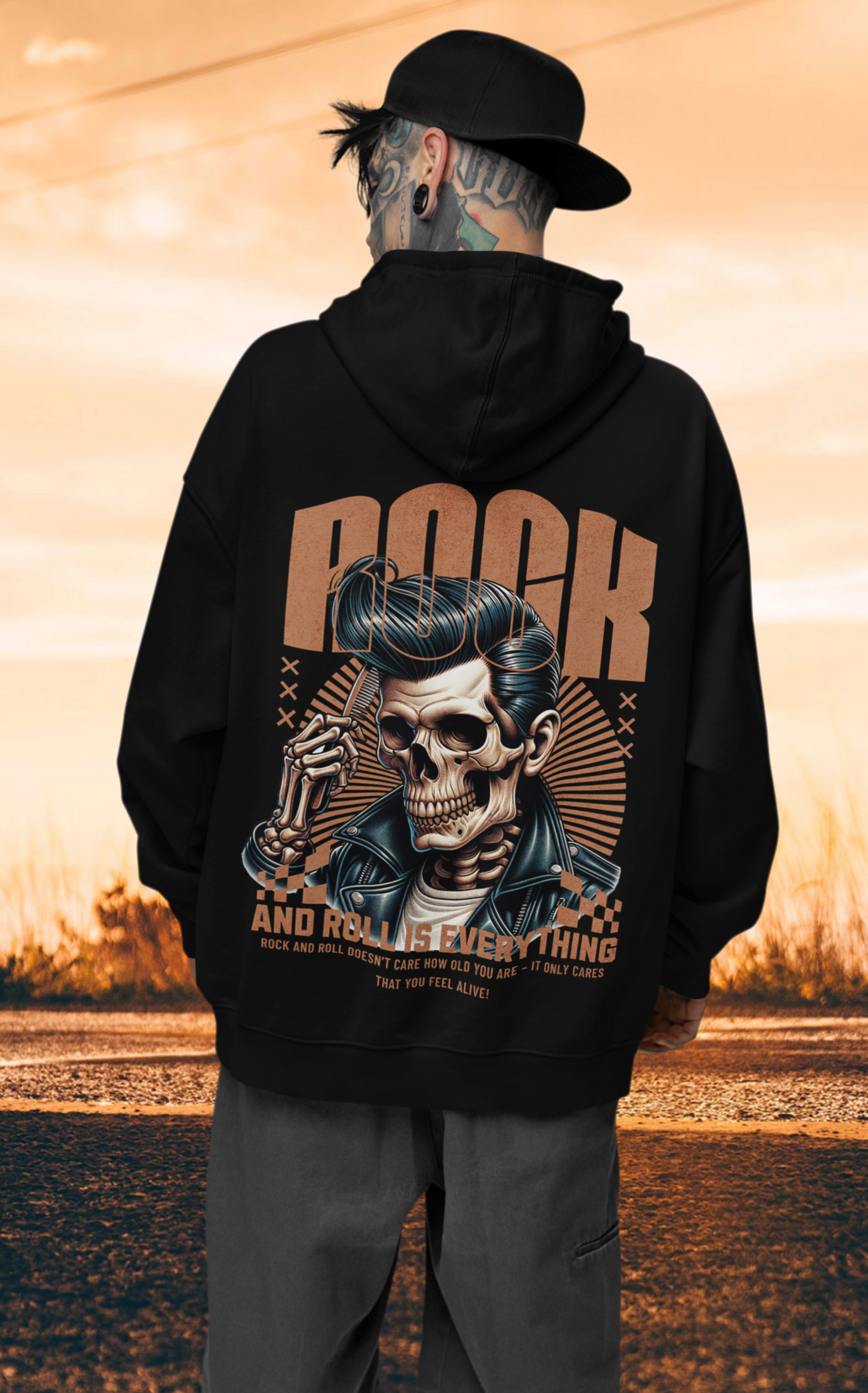 Rock and Roll Men Backprint_Classic Hoodie - Mit Taschendruck
