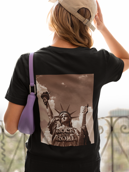 Rock and Roll_Freiheitsstatue_Backprint_Classic Organic Shirt Women