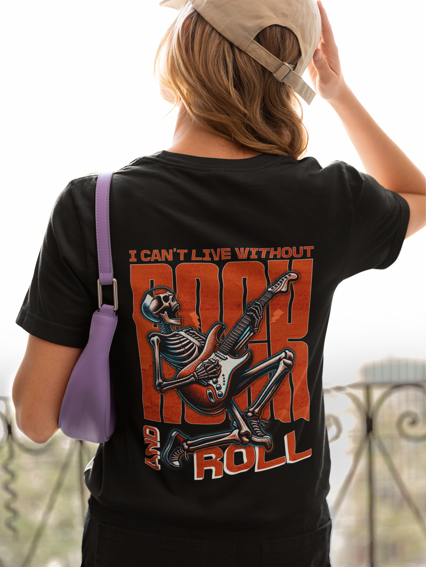 I can´t live without Rock and Roll_Backprint_Classic Organic Shirt Women