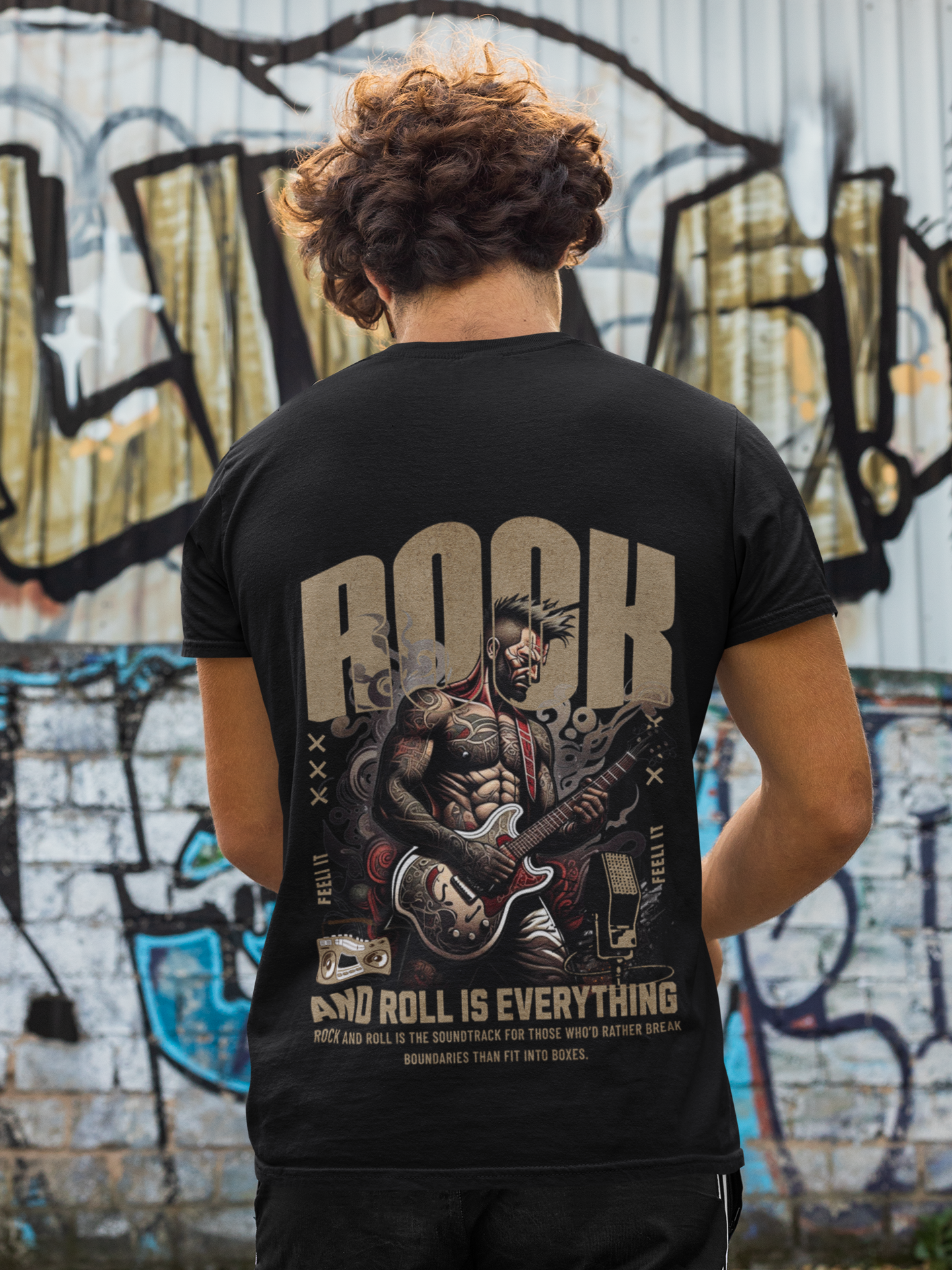 Rock and Roll is everything Backprint Basic Shirt Unisex