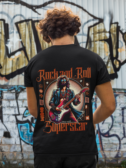 Rock&Roll Superstar Backprint_Basic Shirt Unisex