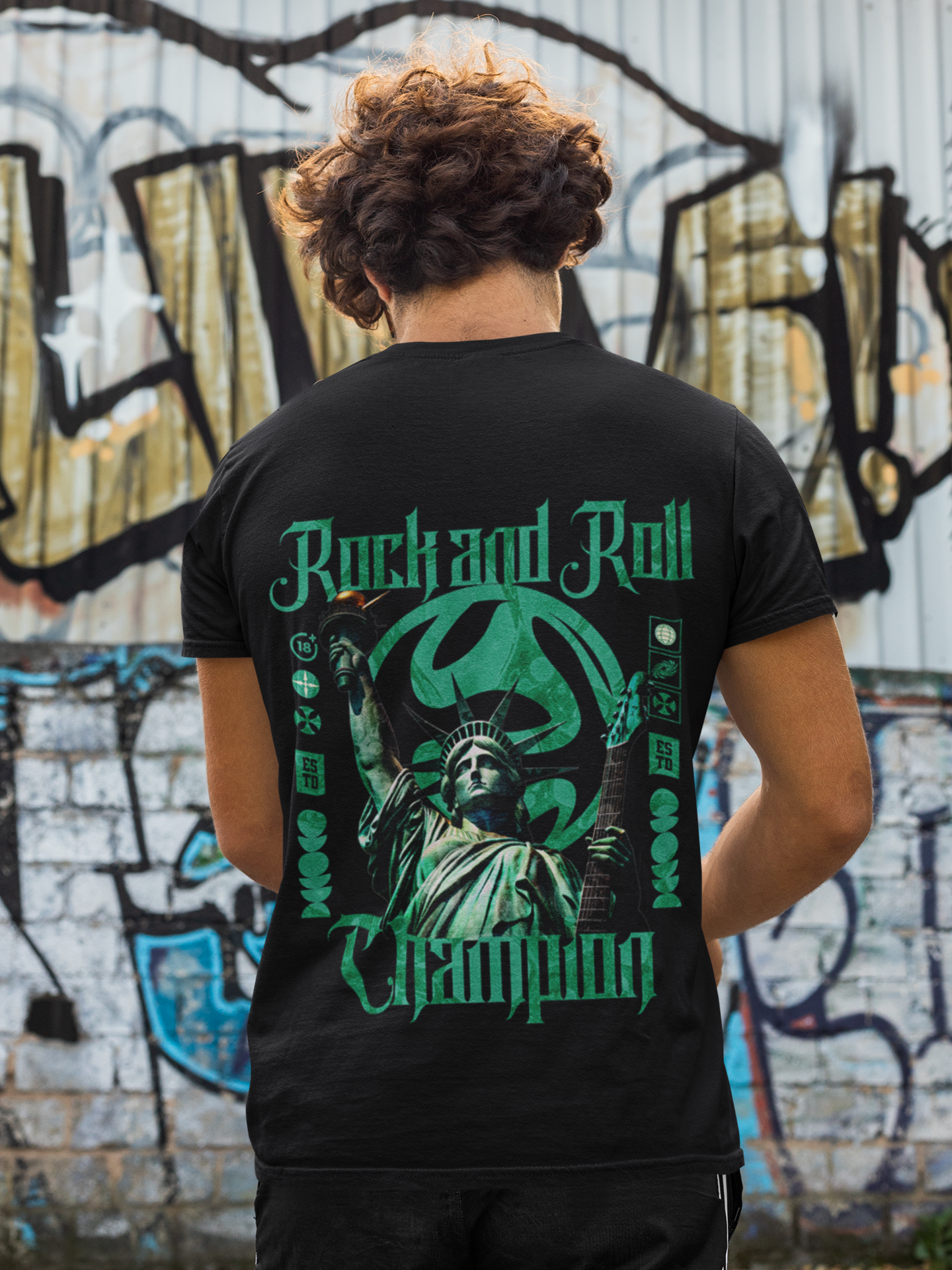 Rock&Roll Champion Backprint_Basic Shirt Unisex