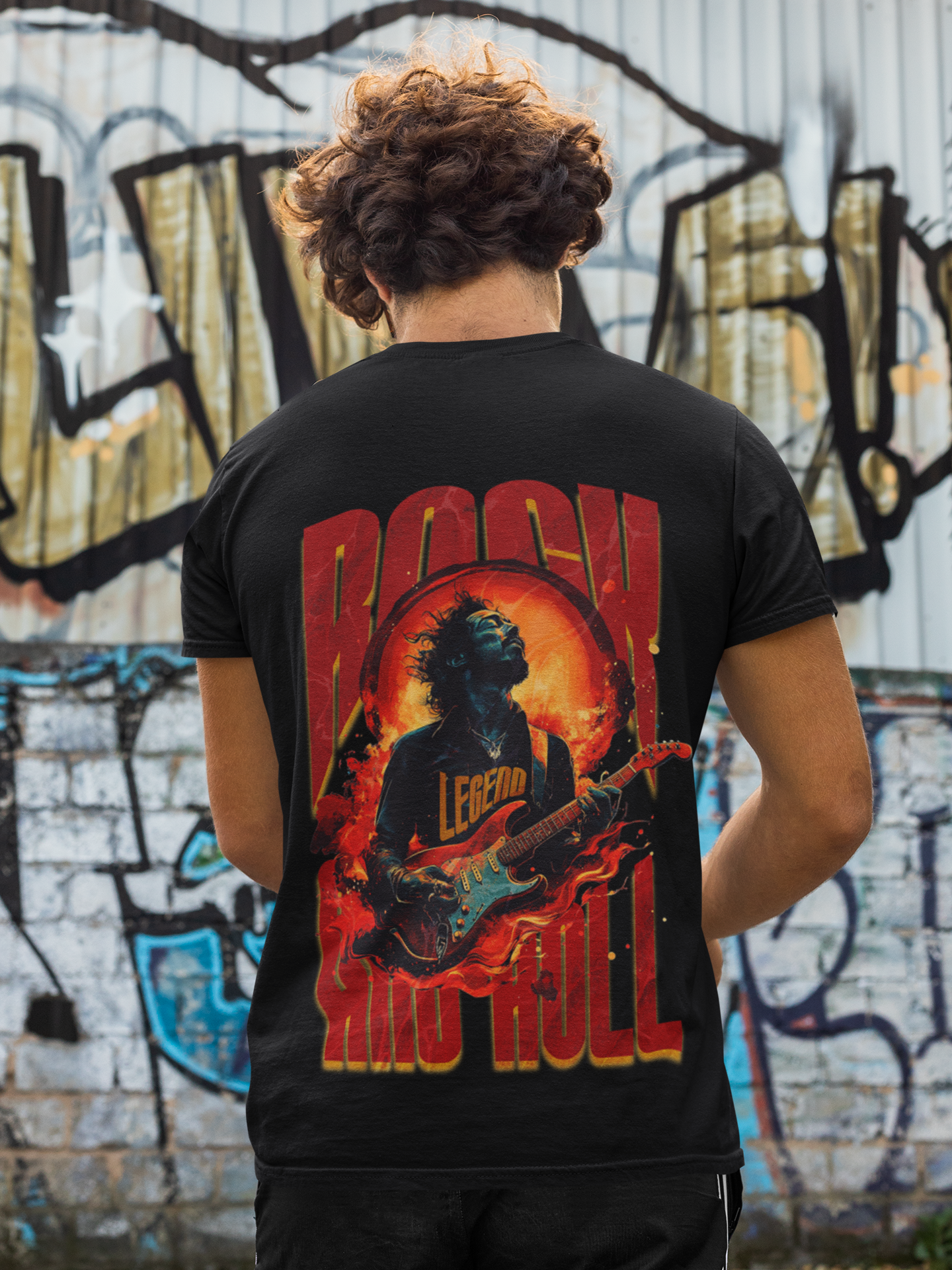Rock&Roll Legend Backprint_Basic Shirt Unisex