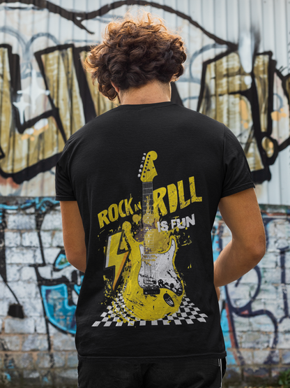 Rock&Roll E-Guitar Backprint_Basic Shirt Unisex