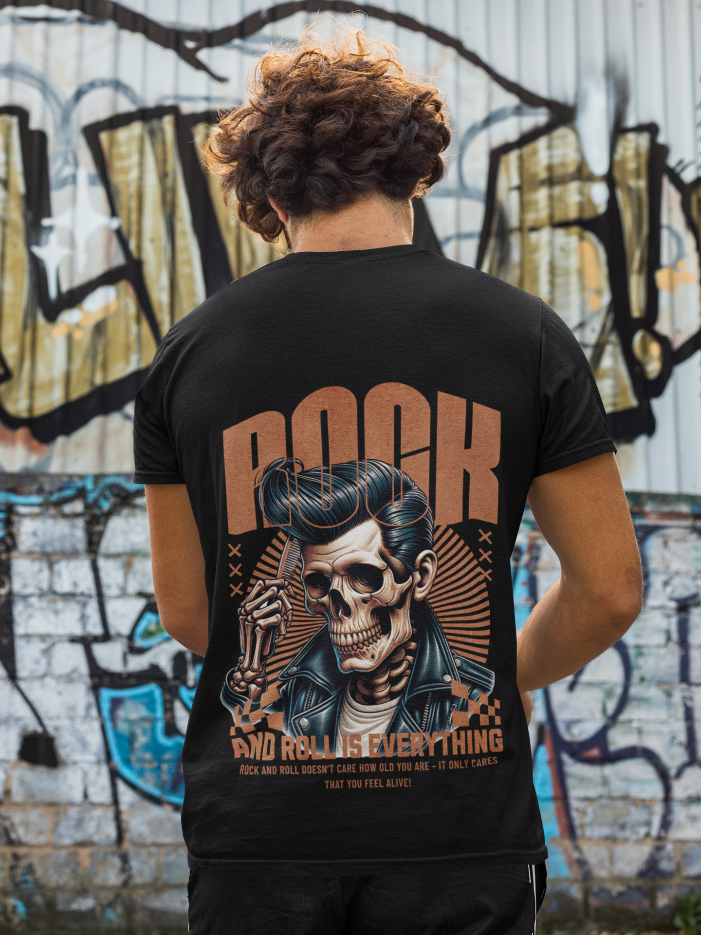 Rock and Roll Men Backprint_Basic Shirt Unisex