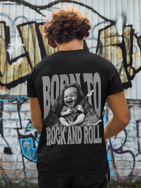 Born to Rock and Roll Basic Shirt Unisex Backprint
