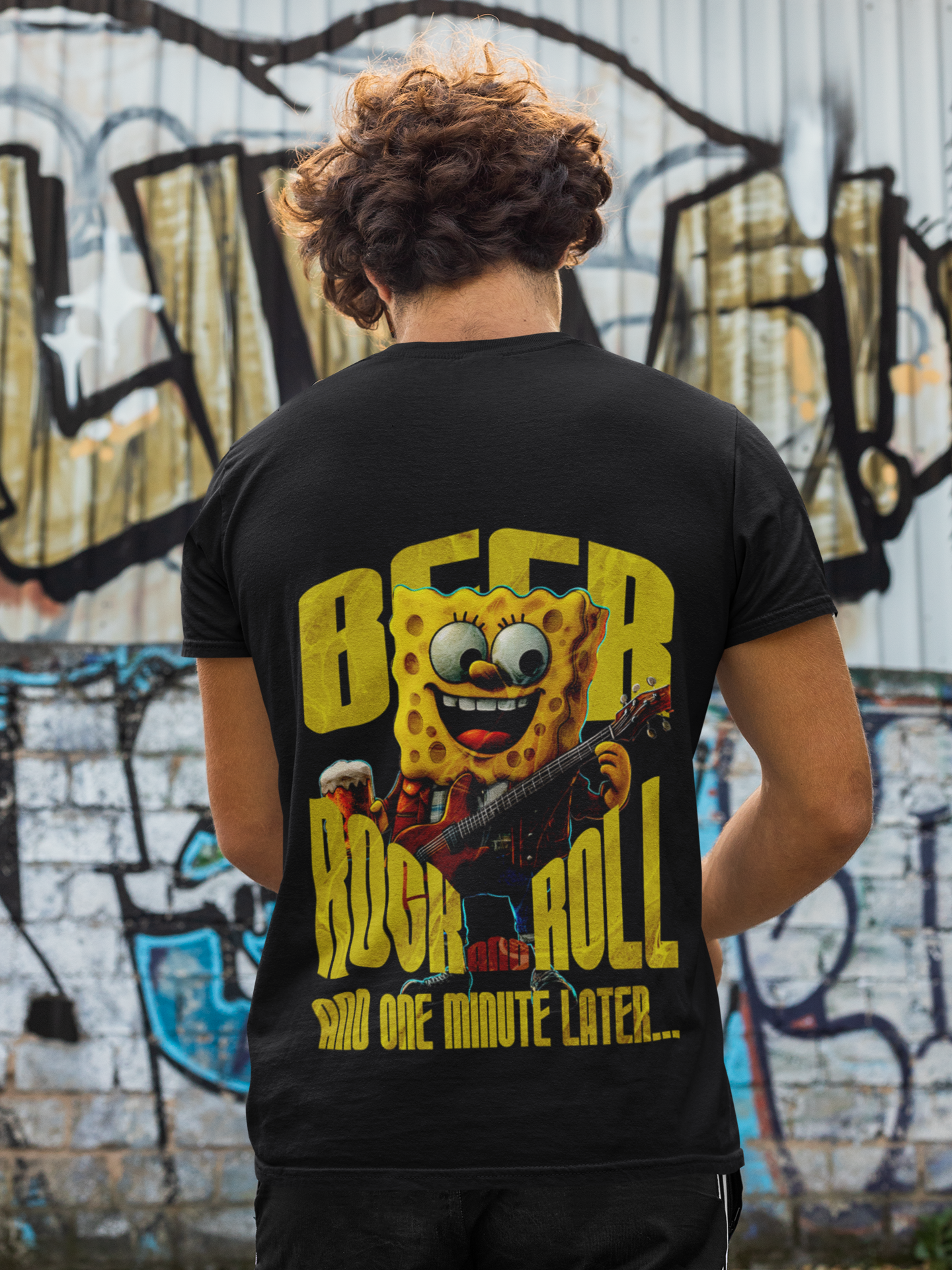 Rock and Roll Bier Backprint_Basic Shirt Unisex