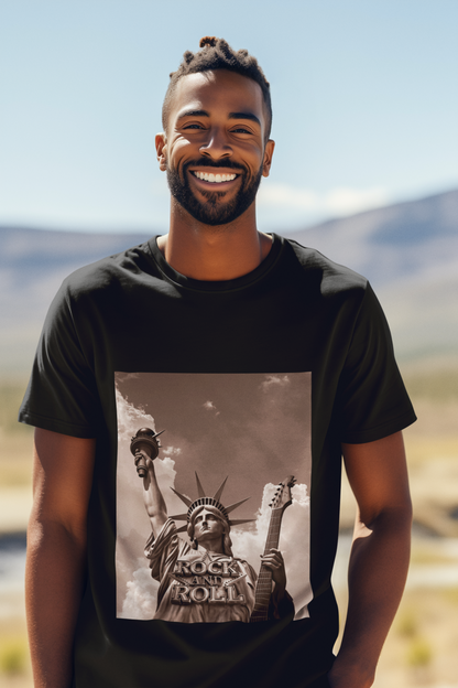 Rock and Roll_Freiheitsstatue_Basic Shirt Unisex