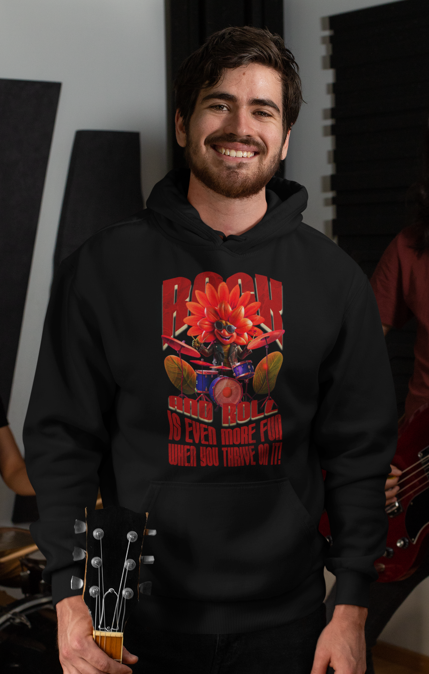 Rock&Roll is even more fun Classic Hoodie - Mit Taschendruck