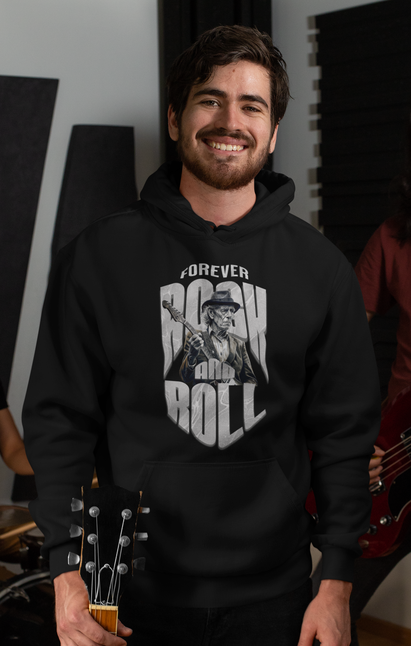 Rock&Roll Forever Classic Hoodie - Mit Taschendruck